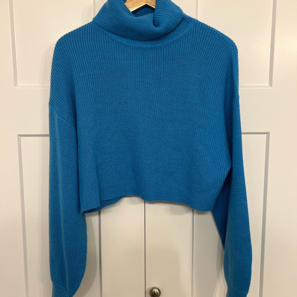 Blue Turtleneck Sweater